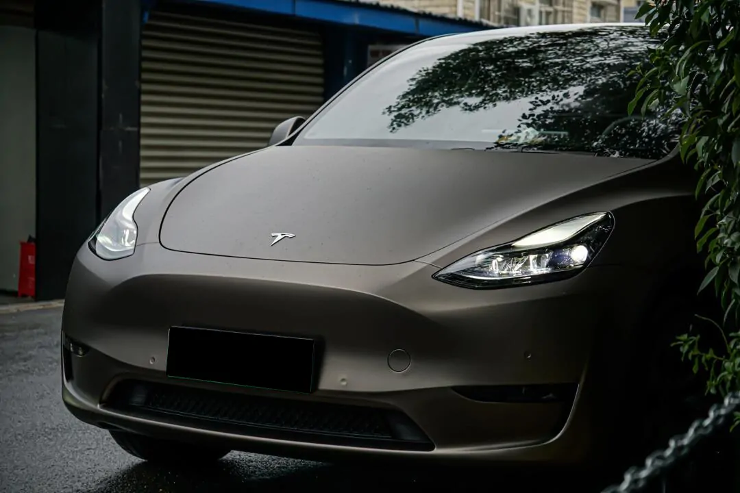 PET automotive vinyl film of beige color